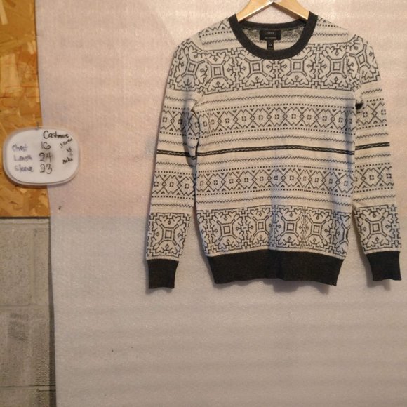 J.Crew Aztec Navajo WOOL+ CASHMERE L/Sleeve Sweater Knit , XXS with MEASUREMENTS - Picture 2 of 6
